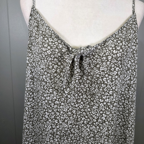 Loft Cami Olive Green & White Floral Tank Top Size L - Picture 4 of 11